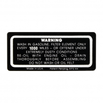 Decal - Air Cleaner Service Instructions - 1937-38 Ford Car  