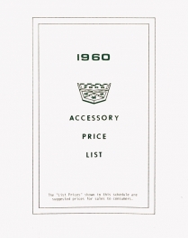 Pamphlet - Accessory Price List - 1960 Ford Car  