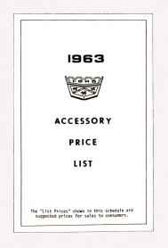 Pamphlet - Accessory Price List - 1963 Ford Car  