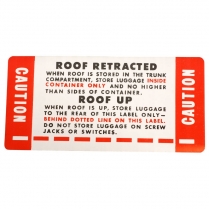 Decal - Retractable Storage Instructions - 1957-59 Ford Car  