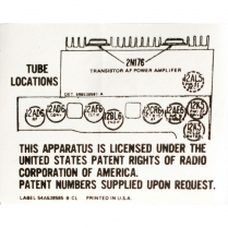 Decal - Radio Tubes - 1957-59 Ford Car  