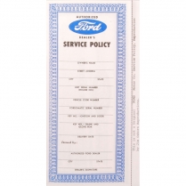 Pamphlet - Service Policy - 1956 Ford Car  