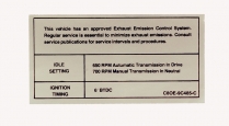 Decal - Emission - 390-4V, 428-4V AT/MT - 1968-69 Ford Car  