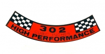 Decal - Air Cleaner - 302 CID - High Performance - 1968-69 Ford Car  