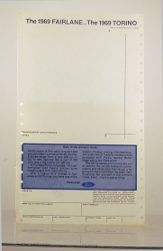 New Vehicle Window Price Sticker - 1969 Ford Car  