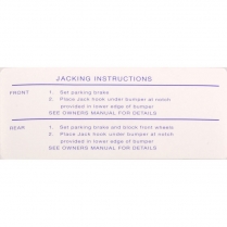 Decal - Jack Instructions - 1963-64 Ford Car  