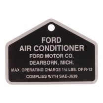Tag - Air Conditioner - Aluminum - 1966 Ford Truck, 1964-70 Ford Car