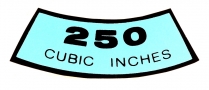 Decal - Air Cleaner - 250 CID - 1969 Ford Car  