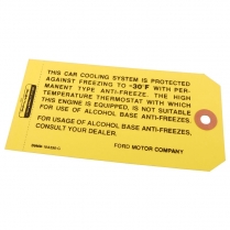 Tag - Cooling System - 1959-64 Ford Car