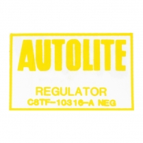 Decal - Voltage Regulator - 1968-70 Ford Car  