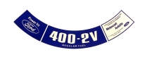 Decal - Air Cleaner - 400-2V CID - 1974 Ford Car  
