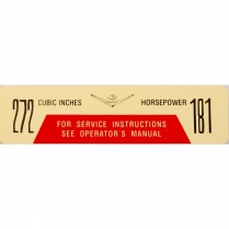 Decal - Air Cleaner - 272/181 H.P. - 1959-60 Ford Truck    