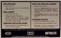 Decal - Service Instructions - 1967-69 Ford Car  