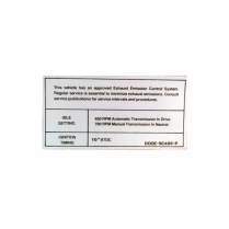 Decal - Emission - 390 GT-4V AT/MT - 1968-69 Ford Car  