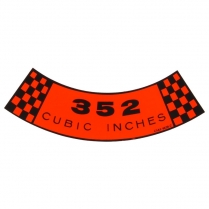Decal - Air Cleaner - 352-2V - 1968-69 Ford Truck, 1961-65 Ford Car  