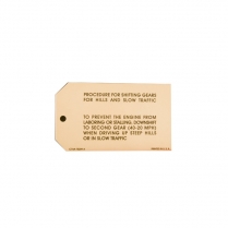 Tag - Transmission Instruction - 1967-68 Ford Car