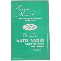 Radio Owners Manual - 1949 Ford Car  
