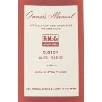 Radio Owners Manual - 1950 Ford Car  