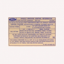 Decal - Emission - 302-2V AT/MT - 1971 Ford Car  