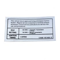 Decal - Emission - 390 AT - 1969 Ford Car  