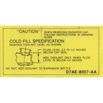 Decal - Coolant Caution - 1977-86 Ford Truck, 1977-86 Ford Bronco   
