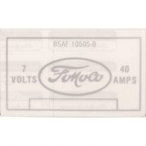 Decal - Voltage Regulator - 1955 Ford Truck, 1955 Ford Car  