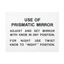 Decal - Prismatic Mirror Instruction - 1966 Ford Car  