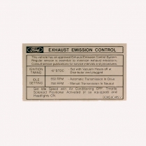 Decal - Emission - 429CJ AT/MT - 1970 Ford Car  