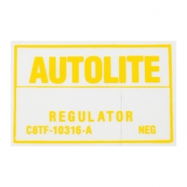 Decal - Voltage Regulator - Autolite - 1968-70 Ford Car  