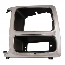 Headlight Door - LH - Chrome / Black - Genuine Ford - 1980-86 Ford Truck, 1980-86 Ford Bronco