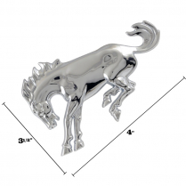 Emblem - Bronco Horse - Universal - Peel & Stick Application - Chrome - 1966-96 Ford Bronco, 2021-22 Ford Bronco