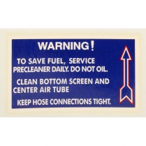 Decal- Warning To Save Fuel - 1939-52 Ford Tractor