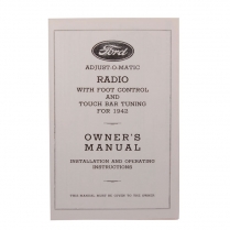 Radio Installation Manual - 1942 Ford Car