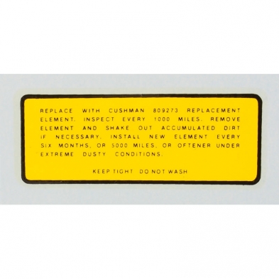 Air Cleaner Decal - Adhesive Sticker - 1959-65 Cushman Scooter front view
