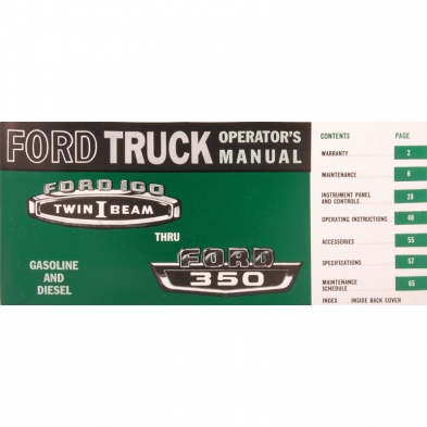 Operator's Manual - 1966 Ford Truck Cover view