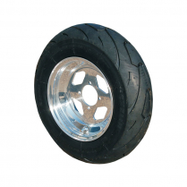 Aluminum Wheel w/ Tire 10" Diamond Cut - Polished - 1950-57 Cushman Scooter