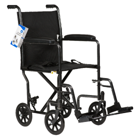 DynaRide Transport Wheelchair - 17" x 16" w/ Fixed Full Arm