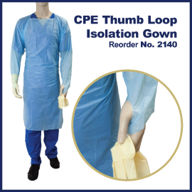 CPE Thumb Loop Isolation Gown