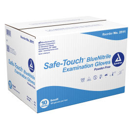 Safe-Touch Blue Nitrile Exam Gloves - Non-Latex