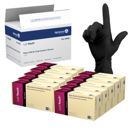 Safe-Touch Black Nitrile Exam Gloves