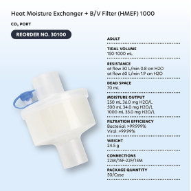 Heat Moisture Exchanger - BV Filter (HMEF) 1000, CO2 Port