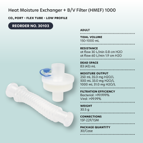 Heat Moisture Exchanger - BV Filter (HMEF) 1000, CO2 Port, F