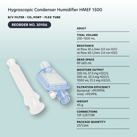 Hygroscopic Condenser Humidifier (HMEF) 1500, BV Filter, CO2