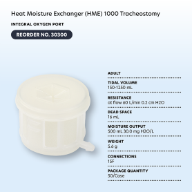 Heat Moisture Exchanger (HME) 1000 Tracheostomy, Integral Ox