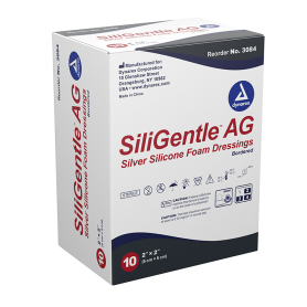 SiliGentleAG - Silver Silicone Bordered Foam Dressing