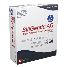 SiliGentleAG - Silver Silicone Bordered Foam Dressing