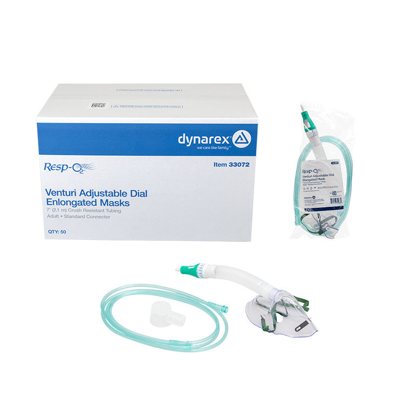 Venturi Adjustable Dial Elongated Mask w/ 7' (2.1 m) tubing