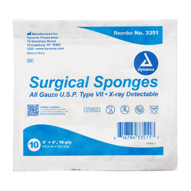 X-Ray Detectable Surgical Gauze Sponge - Sterile