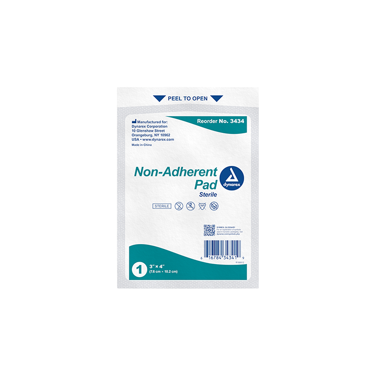 Dynarex Non-Adherent Pads-Sterile, Individually Packaged, Non-Stick Wound  and Burn Care, Soft & Highly Absorbent, 3” x 4”, 1 Box of 100 Non-Adherent  Pads-Sterile : : Sports & Outdoors
