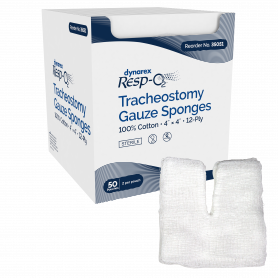 Tracheostomy Gauze Sponges, 100% Cotton
